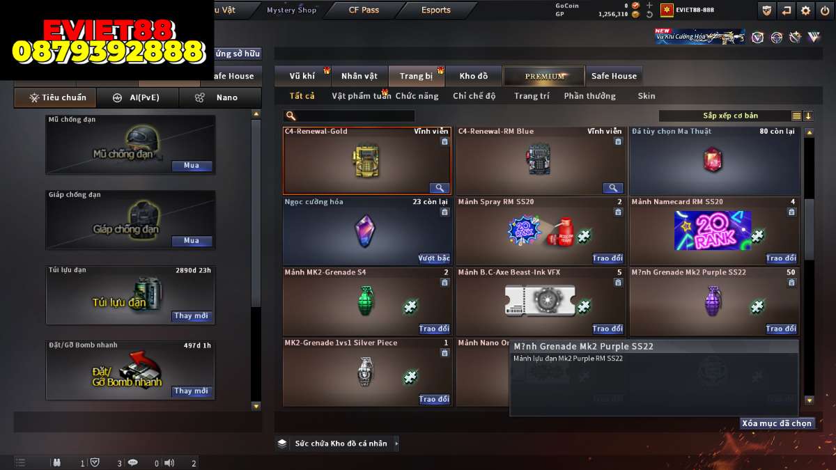 shop acc cf uy tin gia re
